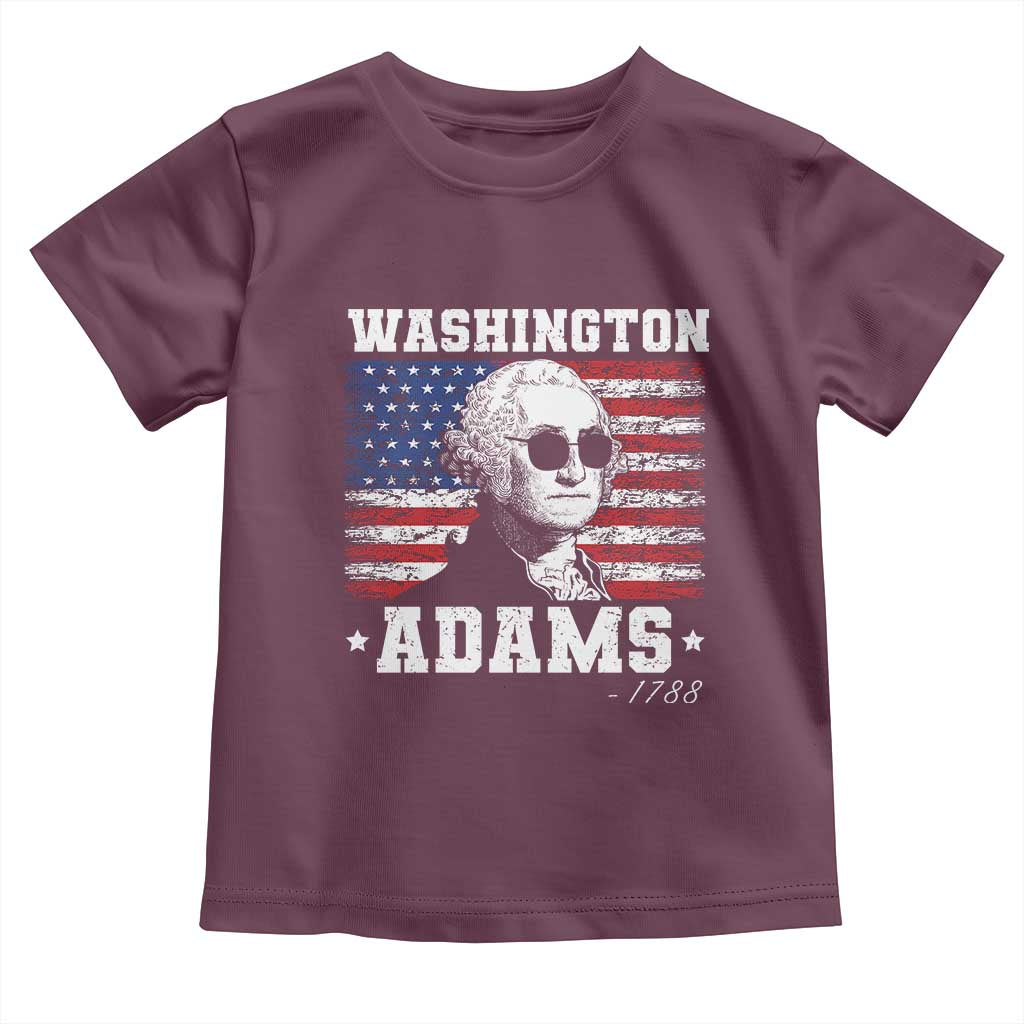 George Washington 1788 Toddler T Shirt Funny 4th of July Retro President Campaign USA Flag TS10 Maroon Print Your Wear