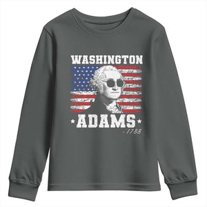 George Washington 1788 Youth Sweatshirt Funny 4th of July Retro President Campaign USA Flag TS10 Dark Heather Print Your Wear