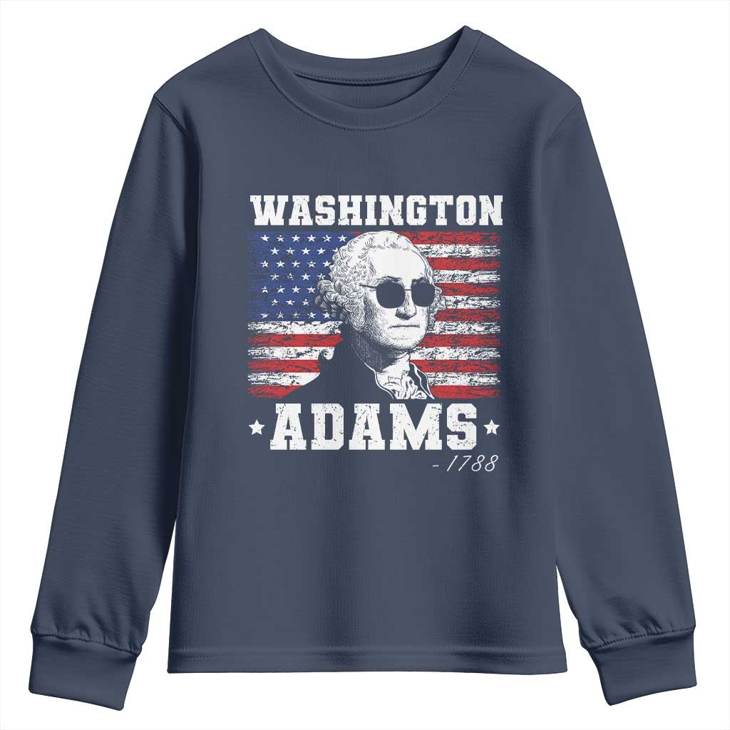 George Washington 1788 Youth Sweatshirt Funny 4th of July Retro President Campaign USA Flag TS10 Navy Print Your Wear