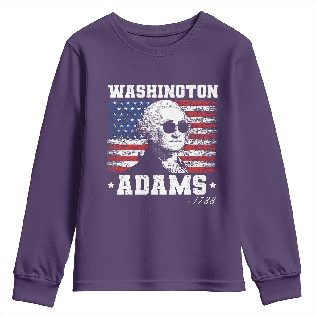 George Washington 1788 Youth Sweatshirt Funny 4th of July Retro President Campaign USA Flag TS10 Purple Print Your Wear