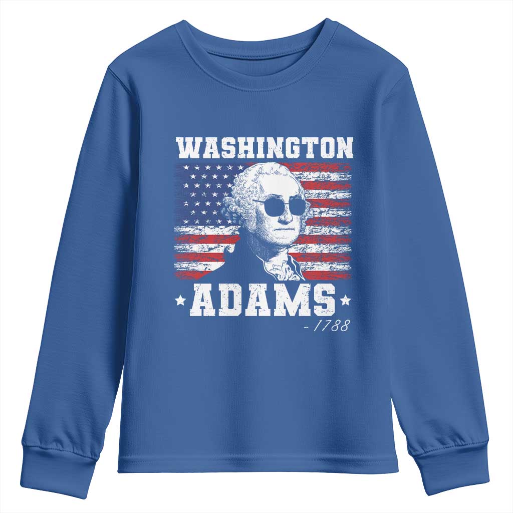George Washington 1788 Youth Sweatshirt Funny 4th of July Retro President Campaign USA Flag TS10 Royal Blue Print Your Wear