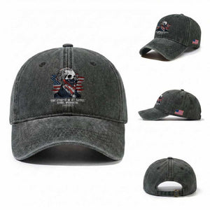 Funny 4th Of July Washed Cotton Baseball Cap George Washington Stay Strapped Or Get Clapped USA Flag TS10 Washed Cap Universal Fit Dark Green Print Your Wear