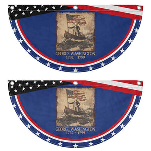 Vintage George Washington Patriotic Fan Flag 4th Of July Gift