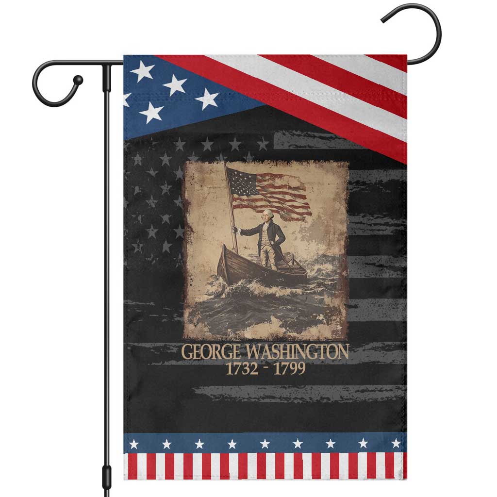 Vintage George Washington Garden Flag 4th Of July Patriotic Gift TS10 Distressed Black Blue Print Your Wear