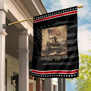 Vintage George Washington Garden Flag 4th Of July Patriotic Gift TS10 Distressed Black Red Print Your Wear