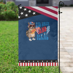 Funny Raccoon 4th of July Garden Flag Red White and Feral Patriotic TS10 Classic Blue Black Print Your Wear