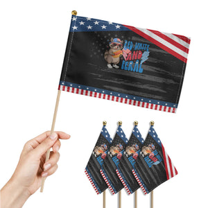 Funny Raccoon 4th of July Patriotic Handheld Flag Red White and Feral TS10 Print Your Wear