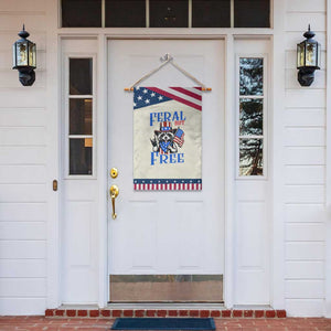 Patriotic Raccoon 4th of July Garden Flag Feral But Free USA Flag TS10 Print Your Wear