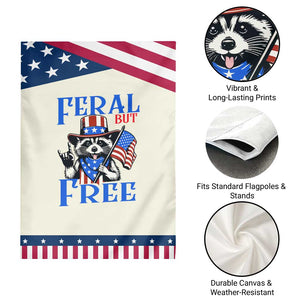 Patriotic Raccoon 4th of July Garden Flag Feral But Free USA Flag TS10 Print Your Wear