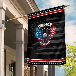Bald Eagle Merica Garden Flag USA American Flag Patriotic 4th of July TS10 Distressed Black Red Print Your Wear