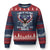 Land of the Free Because of the Brave Ugly Christmas Sweater American Flag Patriotic Eagle 4th of July TS10 Navy Red Print Your Wear