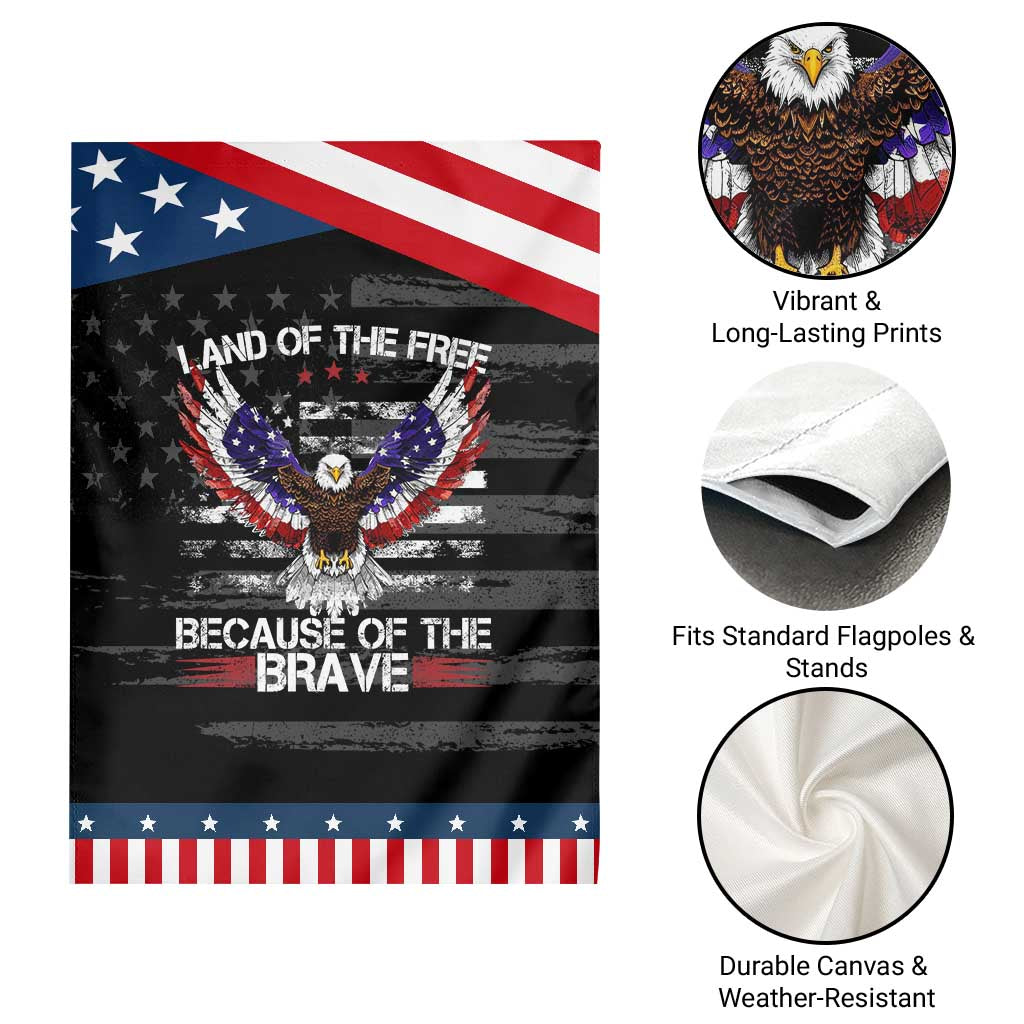 Land of the Free Because of the Brave Garden Flag American Flag Patriotic Eagle 4th of July TS10 Print Your Wear