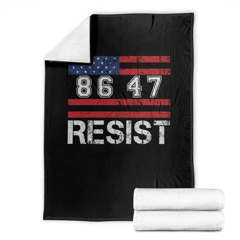 8647 Resist Throw Blanket Retro Social Justice American Flag TS10 Black Print Your Wear