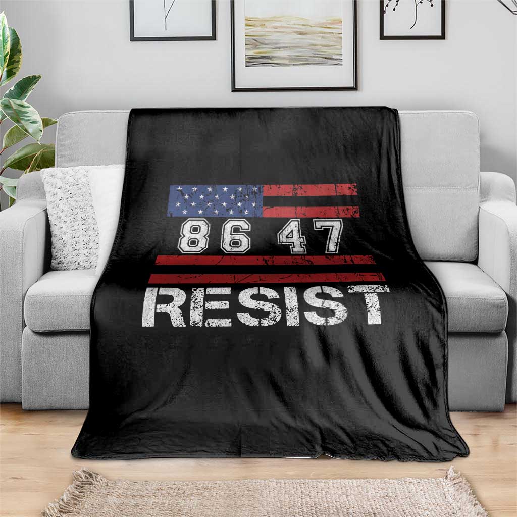 8647 Resist Throw Blanket Retro Social Justice American Flag TS10 Print Your Wear