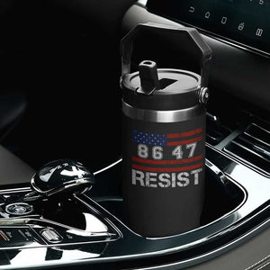 8647 Resist Flip Straw Tumbler Retro Social Justice American Flag TS10 Print Your Wear