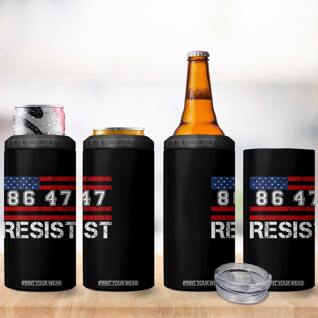 8647 Resist 4 in 1 Can Cooler Tumbler Retro Social Justice American Flag TS10 Print Your Wear