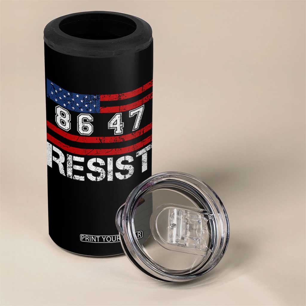 8647 Resist 4 in 1 Can Cooler Tumbler Retro Social Justice American Flag TS10 Print Your Wear