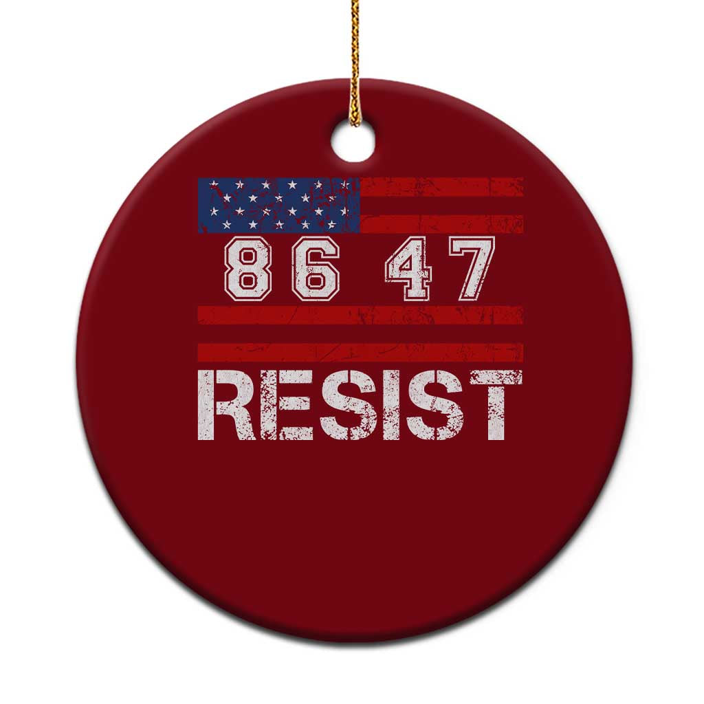 8647 Resist Ceramic Ornament Retro Social Justice American Flag - Print Your Wear