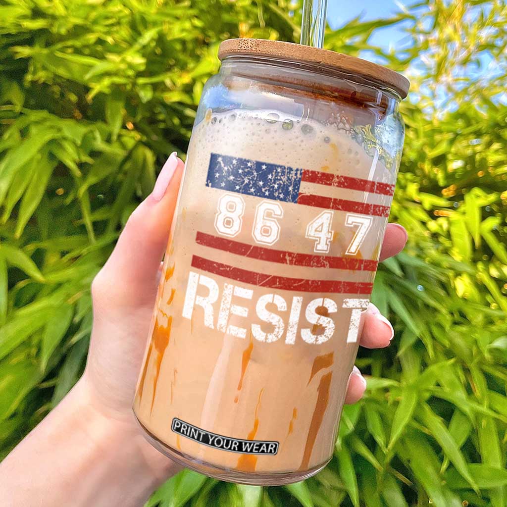 8647 Resist Glass Can Retro Social Justice American Flag TS10 Black Print Your Wear