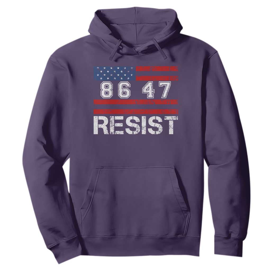 8647 Resist Hoodie Retro Social Justice American Flag TS10 Purple Print Your Wear