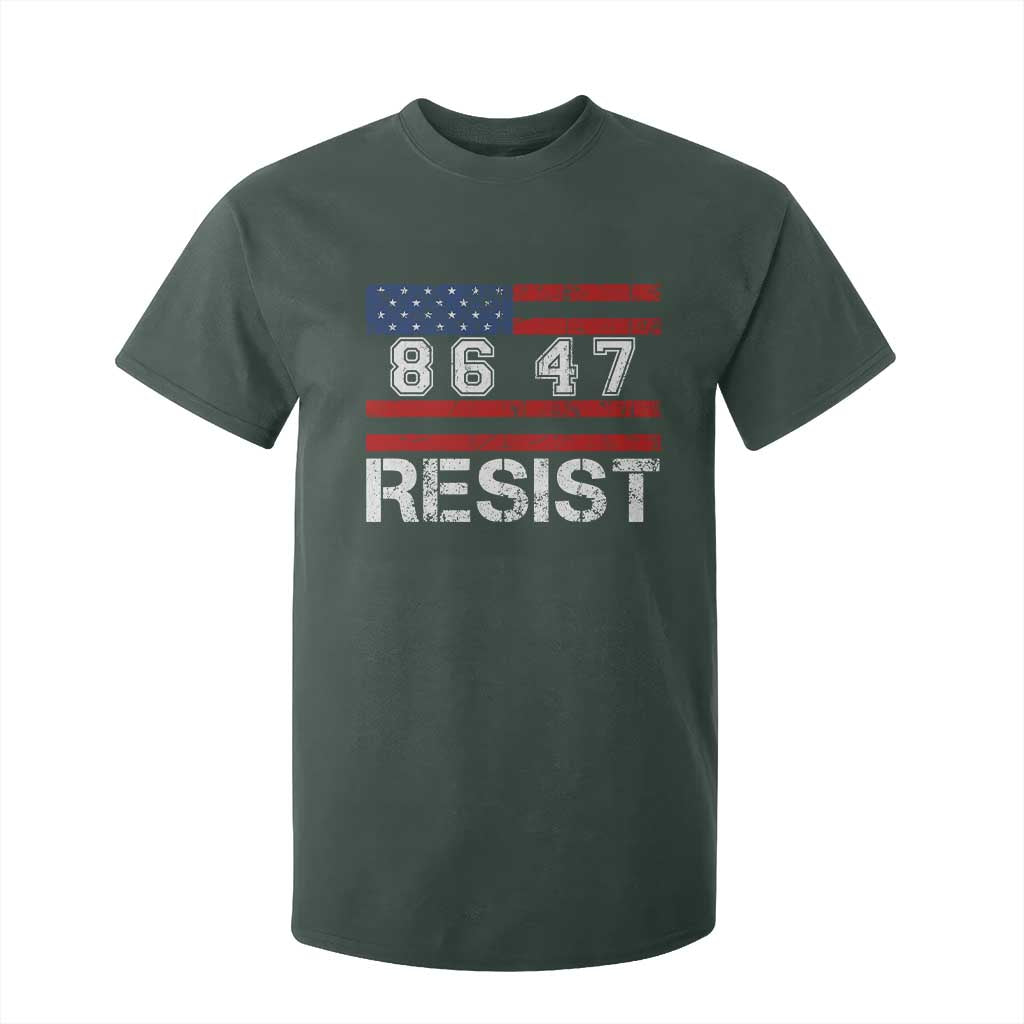 8647 Resist T Shirt For Kid Retro Social Justice American Flag TS10 Dark Forest Green Print Your Wear