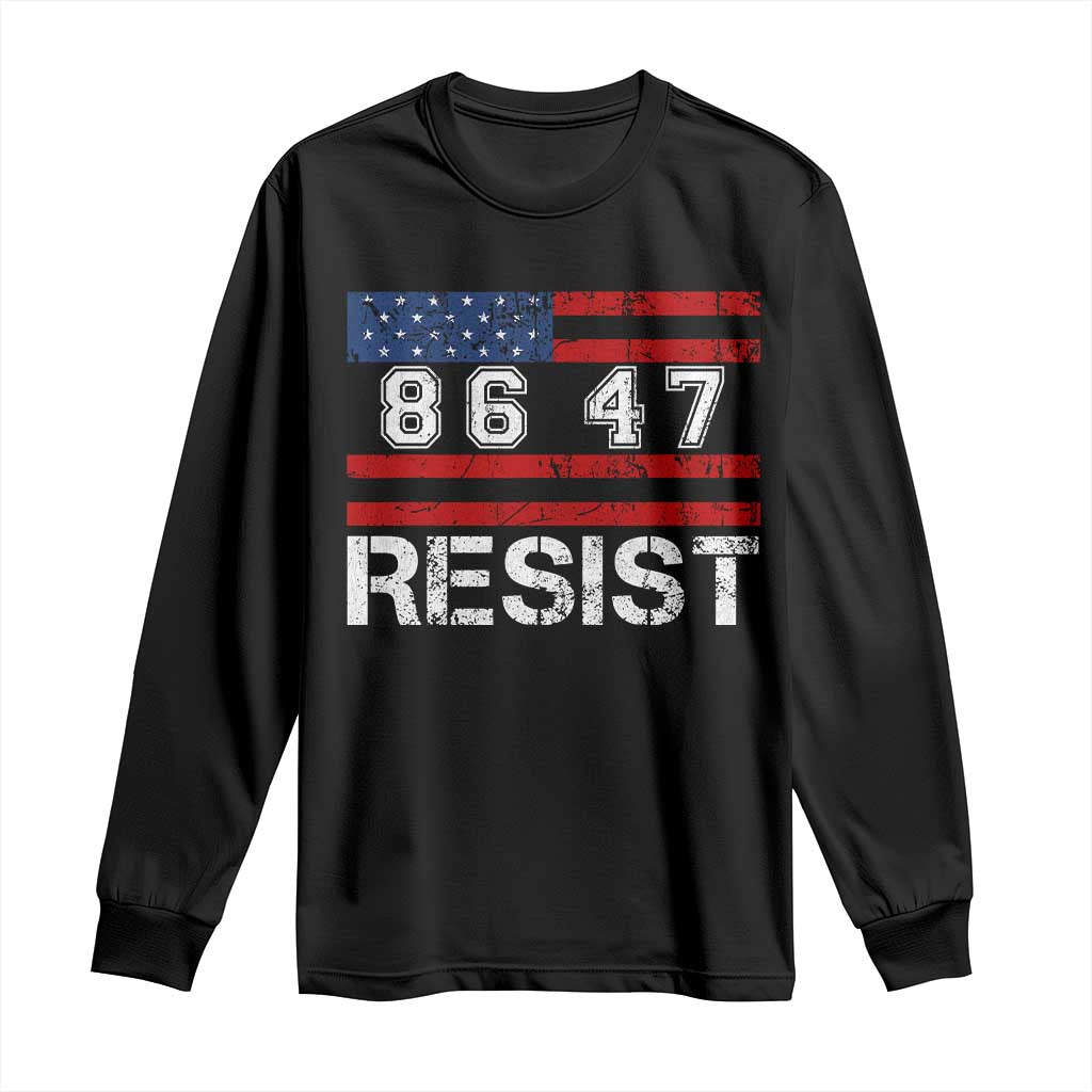 8647 Resist Long Sleeve Shirt Retro Social Justice American Flag TS10 Black Print Your Wear