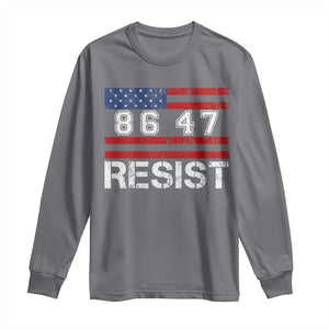 8647 Resist Long Sleeve Shirt Retro Social Justice American Flag TS10 Charcoal Print Your Wear