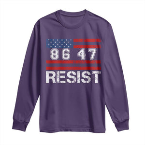 8647 Resist Long Sleeve Shirt Retro Social Justice American Flag TS10 Purple Print Your Wear