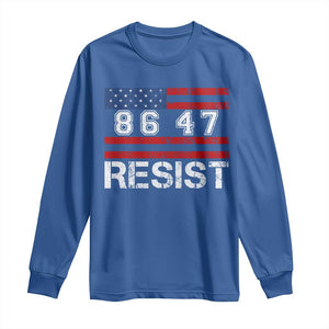 8647 Resist Long Sleeve Shirt Retro Social Justice American Flag TS10 Royal Blue Print Your Wear