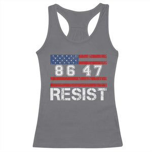 8647 Resist Racerback Tank Top Retro Social Justice American Flag TS10 Charcoal Print Your Wear