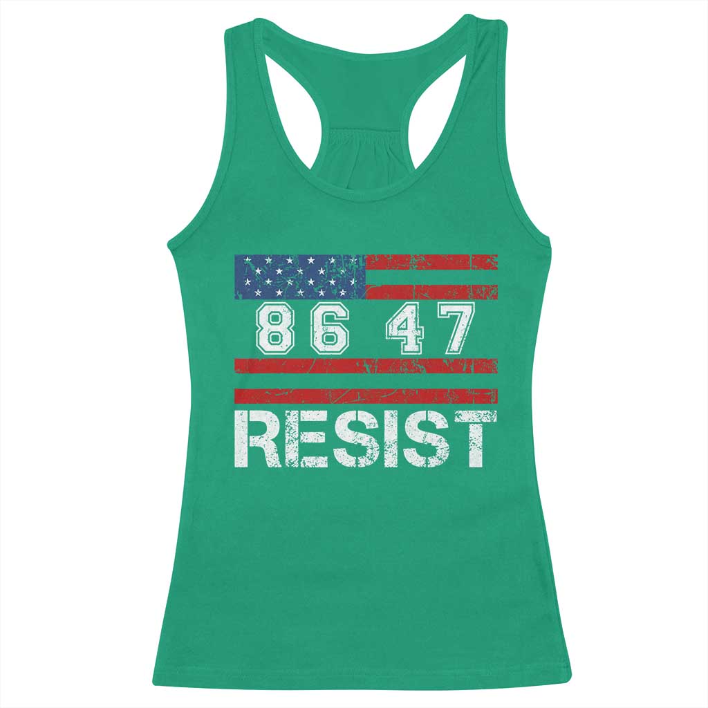 8647 Resist Racerback Tank Top Retro Social Justice American Flag TS10 Irish Green Print Your Wear