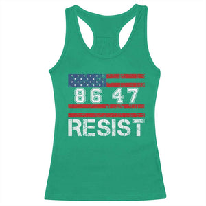 8647 Resist Racerback Tank Top Retro Social Justice American Flag TS10 Irish Green Print Your Wear