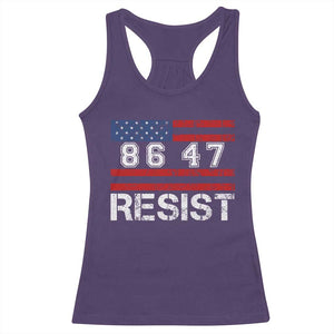 8647 Resist Racerback Tank Top Retro Social Justice American Flag TS10 Purple Print Your Wear