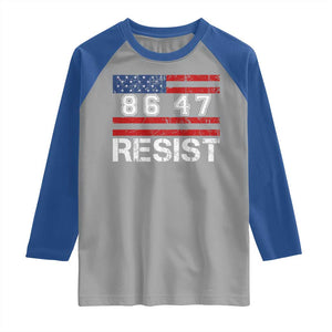 8647 Resist Raglan Shirt Retro Social Justice American Flag TS10 Sport Gray Royal Print Your Wear