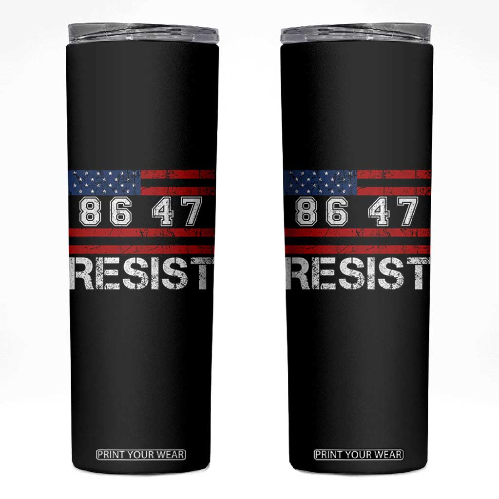 8647 Resist Skinny Tumbler Retro Social Justice American Flag TS10 Black Print Your Wear
