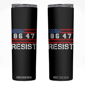 8647 Resist Skinny Tumbler Retro Social Justice American Flag TS10 Black Print Your Wear