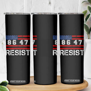 8647 Resist Skinny Tumbler Retro Social Justice American Flag TS10 Print Your Wear