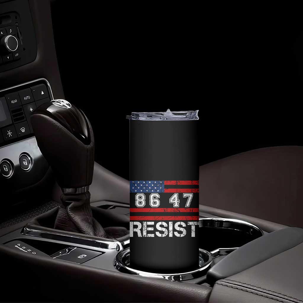 8647 Resist Skinny Tumbler Retro Social Justice American Flag TS10 Print Your Wear