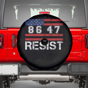 8647 Resist Spare Tire Cover Retro Social Justice American Flag TS10 Black Print Your Wear