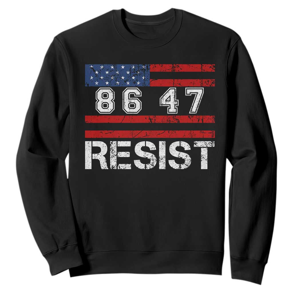 8647 Resist Sweatshirt Retro Social Justice American Flag TS10 Black Print Your Wear