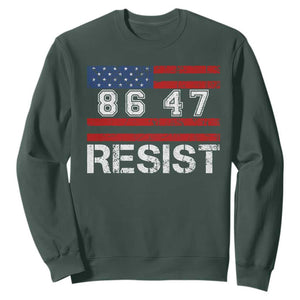 8647 Resist Sweatshirt Retro Social Justice American Flag TS10 Dark Forest Green Print Your Wear