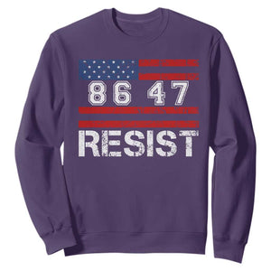 8647 Resist Sweatshirt Retro Social Justice American Flag TS10 Purple Print Your Wear