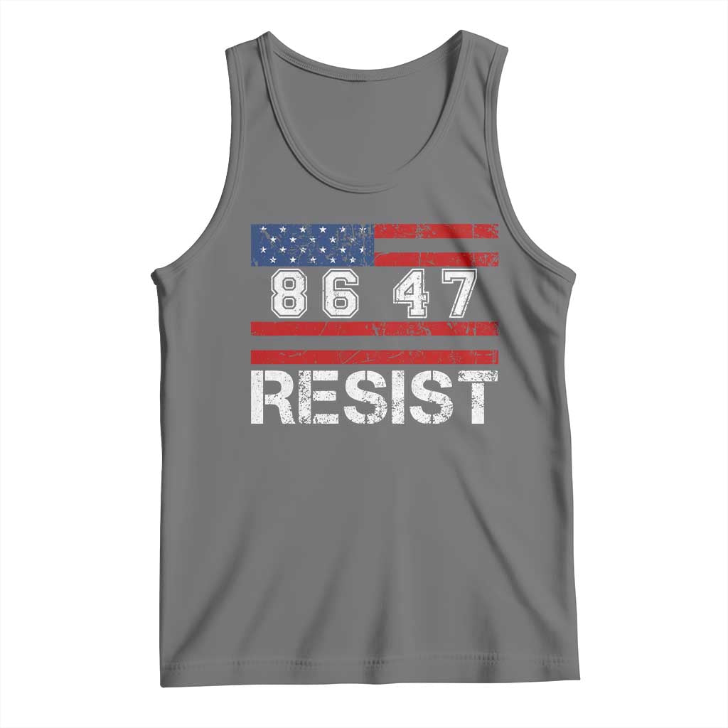 8647 Resist Tank Top Retro Social Justice American Flag TS10 Black Heather Print Your Wear