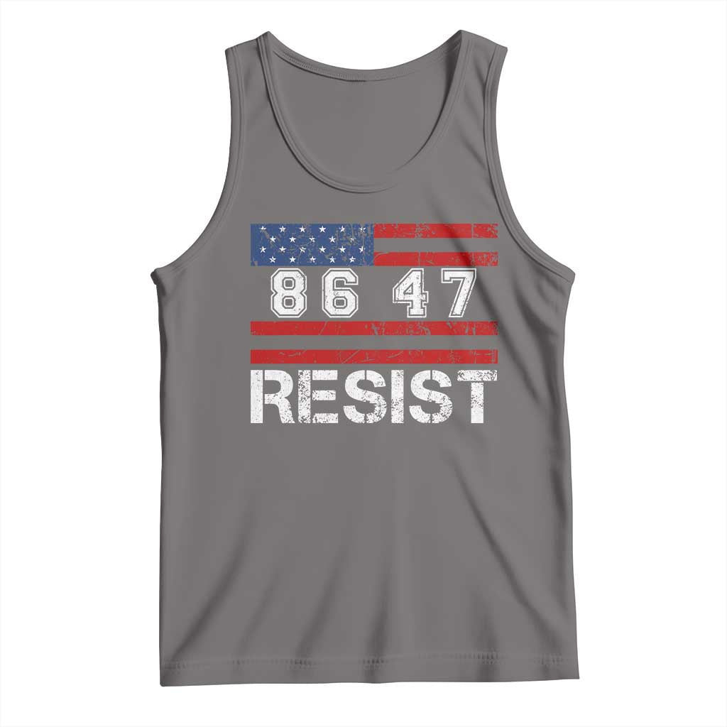8647 Resist Tank Top Retro Social Justice American Flag TS10 Deep Heather Print Your Wear