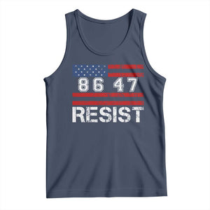 8647 Resist Tank Top Retro Social Justice American Flag TS10 Navy Print Your Wear