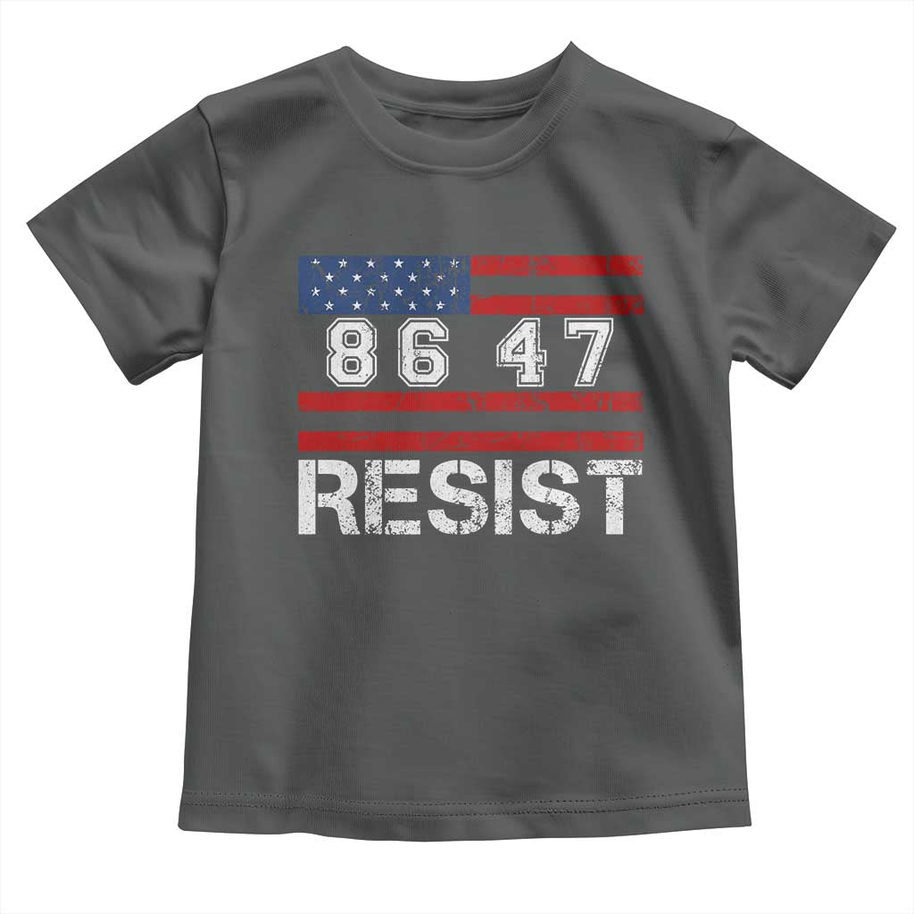 8647 Resist Toddler T Shirt Retro Social Justice American Flag TS10 Dark Heather Print Your Wear