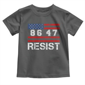 8647 Resist Toddler T Shirt Retro Social Justice American Flag TS10 Dark Heather Print Your Wear
