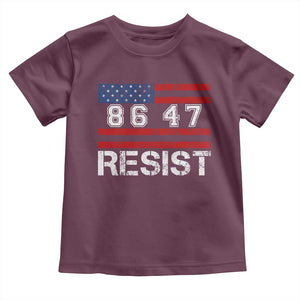 8647 Resist Toddler T Shirt Retro Social Justice American Flag TS10 Maroon Print Your Wear
