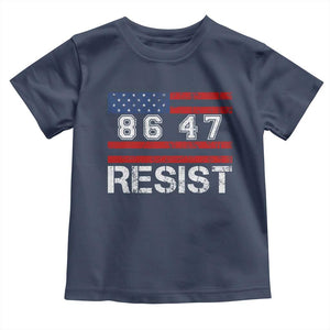 8647 Resist Toddler T Shirt Retro Social Justice American Flag TS10 Navy Print Your Wear