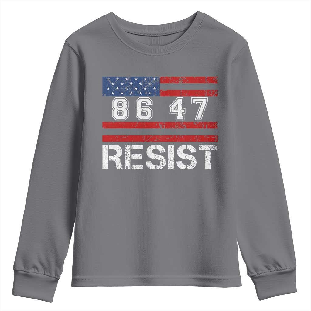 8647 Resist Youth Sweatshirt Retro Social Justice American Flag TS10 Charcoal Print Your Wear